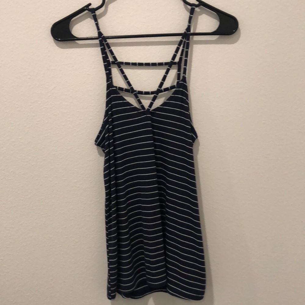 Navy and White striped tank top